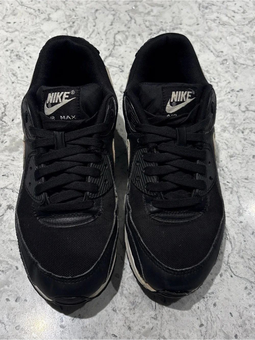 Nike Black and White Air Max 90 Sneakers